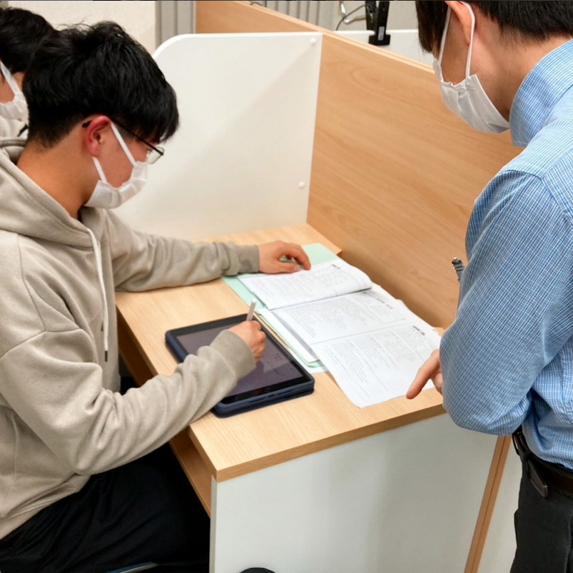 Instagram「駅前校、高校生のタブレット学習」